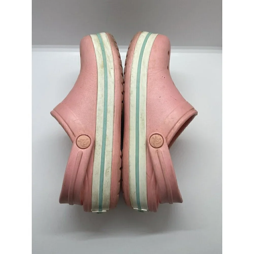Crocs Kids Crocband Clog Slip On Sandal Pink White Size 2 Lightweight 204537